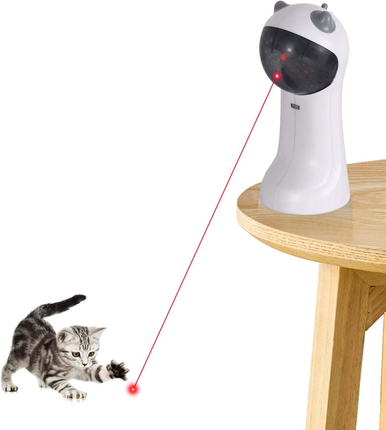Engaging Automatic Cat Toy with Motion Activation, 5 Fun Patterns, 4 Speed Modes, and Adjustable Light Angles for Endless Playtime