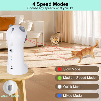 Engaging Automatic Cat Toy with Motion Activation, 5 Fun Patterns, 4 Speed Modes, and Adjustable Light Angles for Endless Playtime