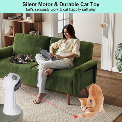 Engaging Automatic Cat Toy with Motion Activation, 5 Fun Patterns, 4 Speed Modes, and Adjustable Light Angles for Endless Playtime